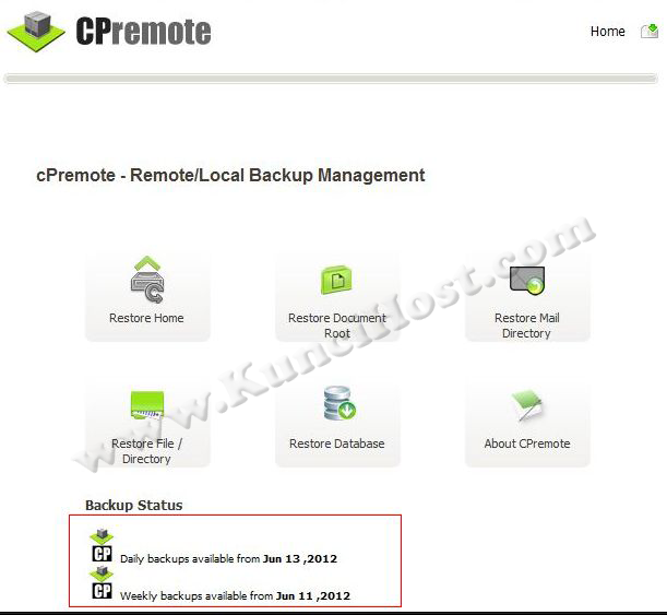 Restore Backup Data Via cPanel