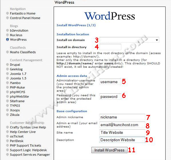 Cara Install WordPress dengan Fantastico