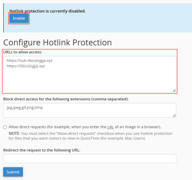 Cara Setting Hotlink Protection di cPanel