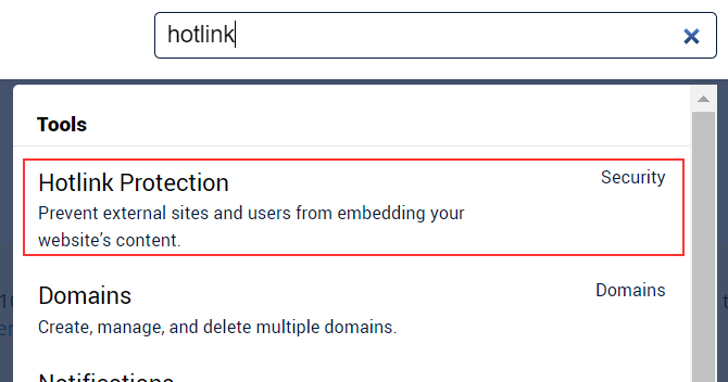 search box - hotlink protection