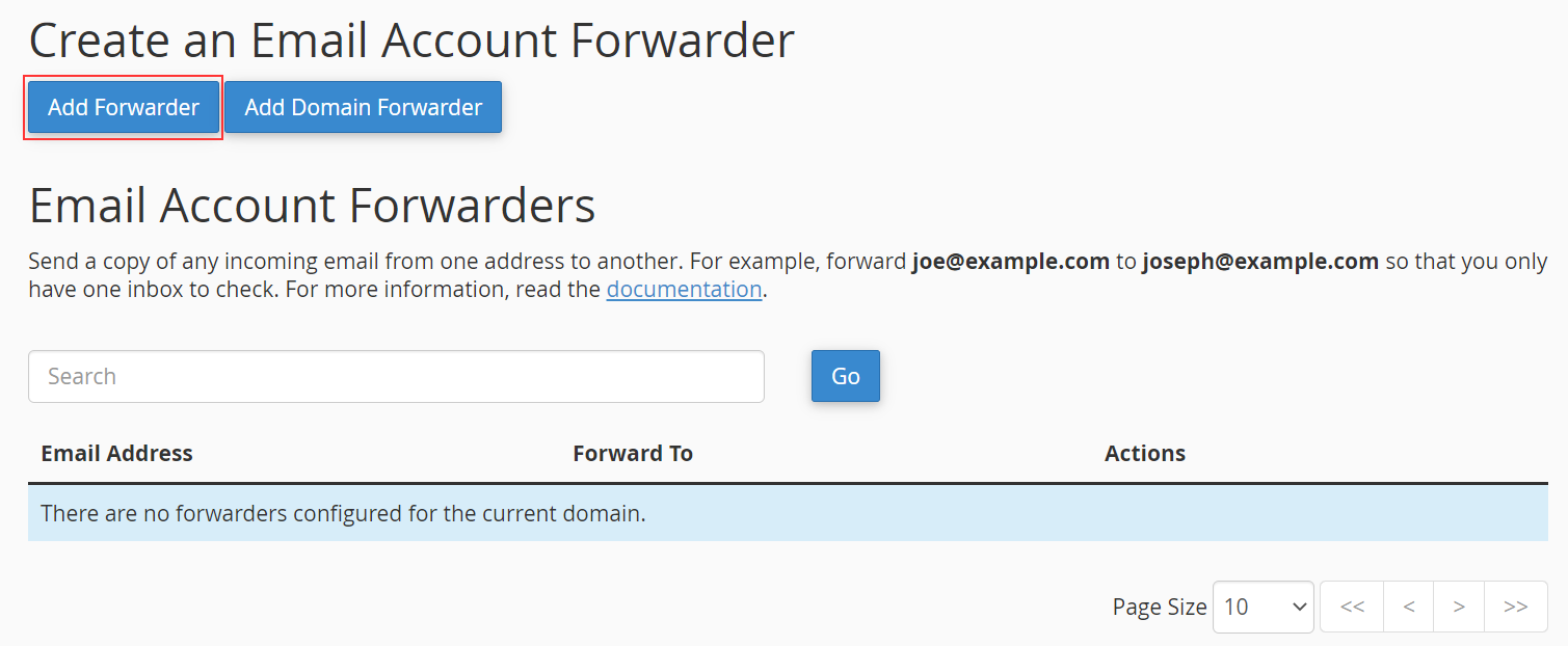 forwarders - create