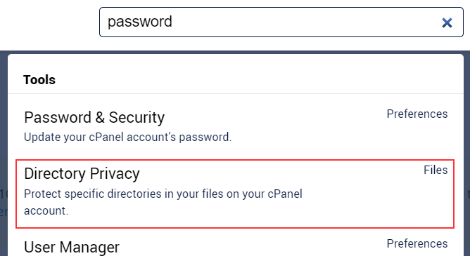 search box - directory privacy