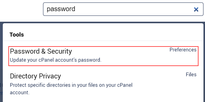 search box - password