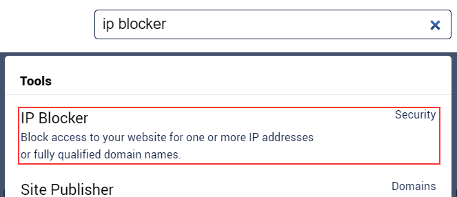search box - ip blocker