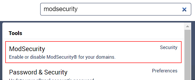 search box - modsecurity