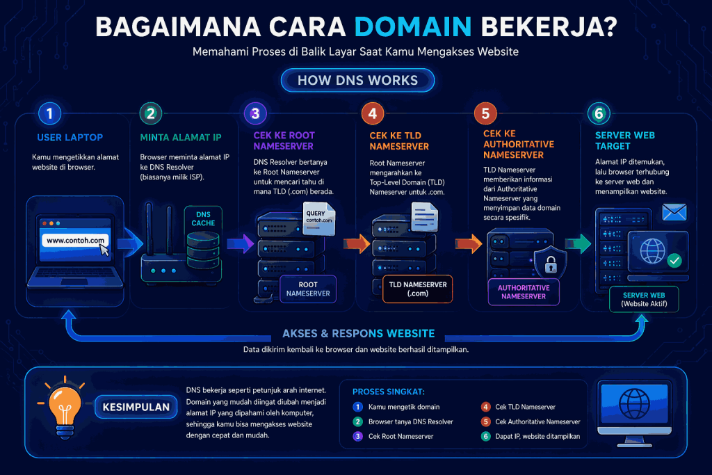 cara kerja domain